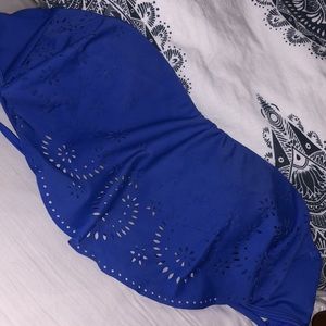 blue bandeau bikini top